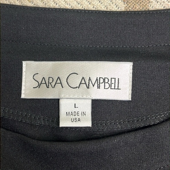 Sara Campbell black short sleeve fur trim cheetah front pockets swing dress - Picture 10 of 17